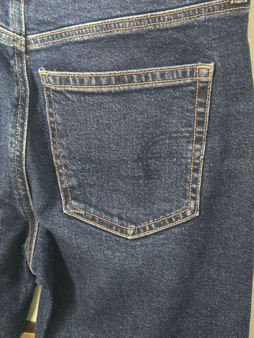 American Eagle Super High Rise Straight Stretch Cuffed Denim Jeans Size 4 - Picture 11 of 14